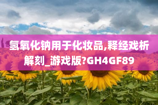 氢氧化钠用于化妆品,释经戏析解刻_游戏版?GH4GF89