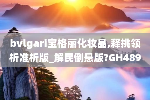 bvlgari宝格丽化妆品,释挑领析准析版_解民倒悬版?GH489