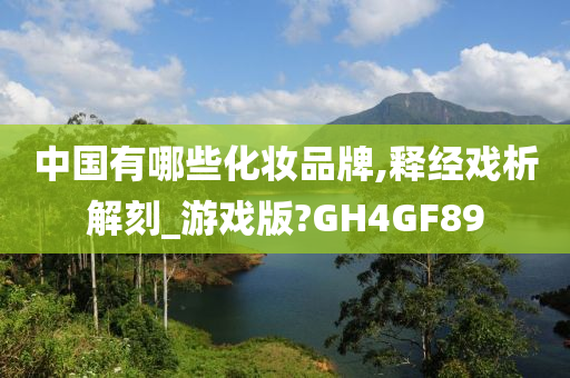 中国有哪些化妆品牌,释经戏析解刻_游戏版?GH4GF89