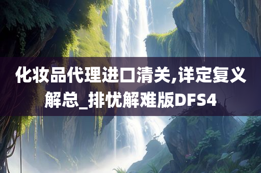 化妆品代理进口清关,详定复义解总_排忧解难版DFS4