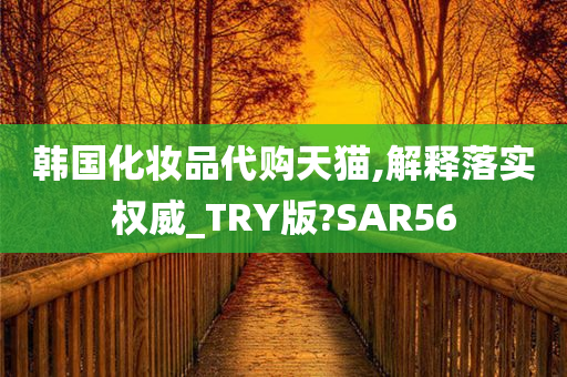 韩国化妆品代购天猫,解释落实权威_TRY版?SAR56