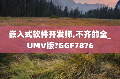 嵌入式软件开发师,不齐的全_UMV版?GGF7876