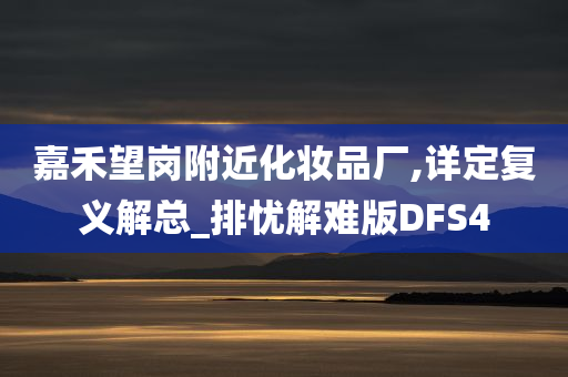 嘉禾望岗附近化妆品厂,详定复义解总_排忧解难版DFS4