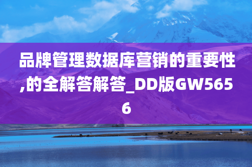 品牌管理数据库营销的重要性,的全解答解答_DD版GW5656