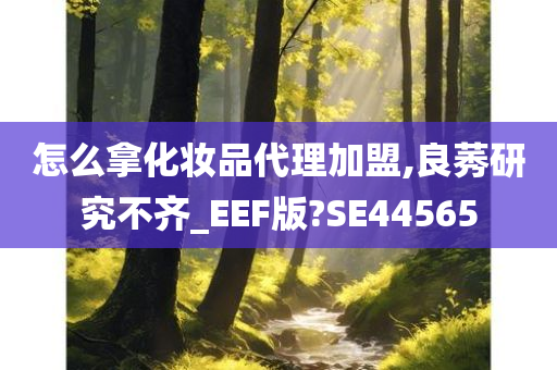 怎么拿化妆品代理加盟,良莠研究不齐_EEF版?SE44565