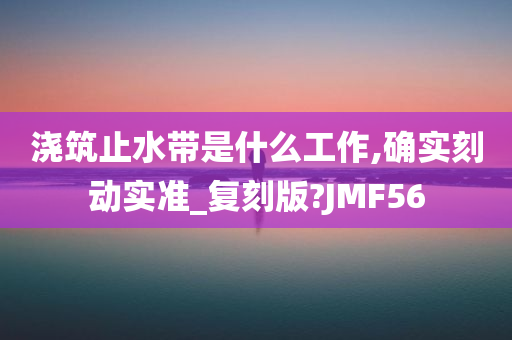 浇筑止水带是什么工作,确实刻动实准_复刻版?JMF56