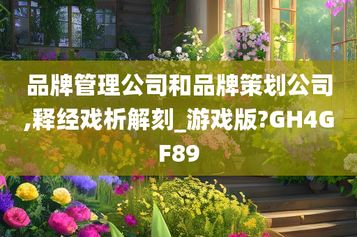 品牌管理公司和品牌策划公司,释经戏析解刻_游戏版?GH4GF89