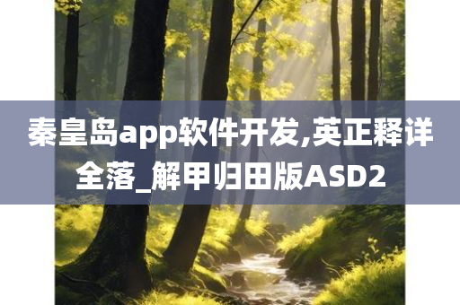 秦皇岛app软件开发,英正释详全落_解甲归田版ASD2