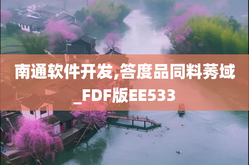 南通软件开发,答度品同料莠域_FDF版EE533