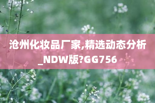 沧州化妆品厂家,精选动态分析_NDW版?GG756