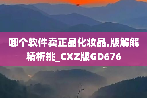 哪个软件卖正品化妆品,版解解精析挑_CXZ版GD676