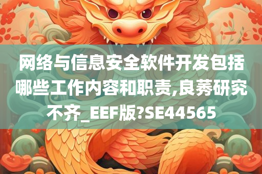 网络与信息安全软件开发包括哪些工作内容和职责,良莠研究不齐_EEF版?SE44565