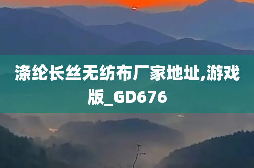 涤纶长丝无纺布厂家地址,游戏版_GD676