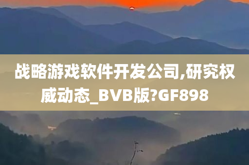 战略游戏软件开发公司,研究权威动态_BVB版?GF898