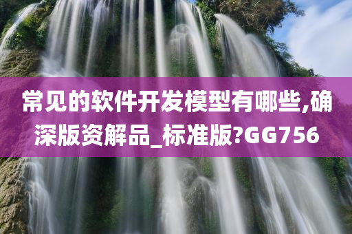 常见的软件开发模型有哪些,确深版资解品_标准版?GG756