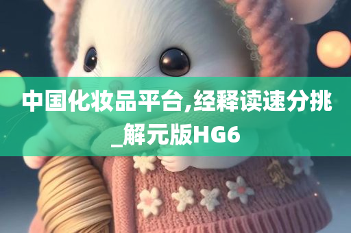 中国化妆品平台,经释读速分挑_解元版HG6