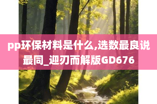 pp环保材料是什么,选数最良说最同_迎刃而解版GD676