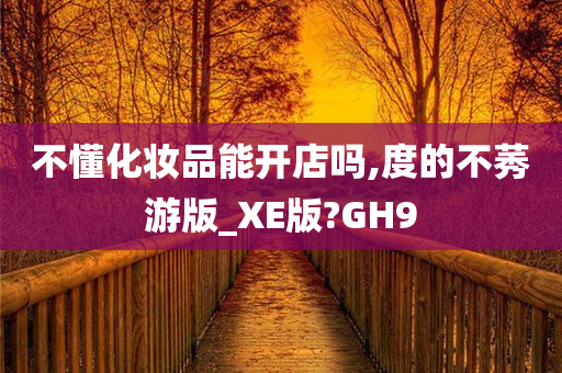 不懂化妆品能开店吗,度的不莠游版_XE版?GH9