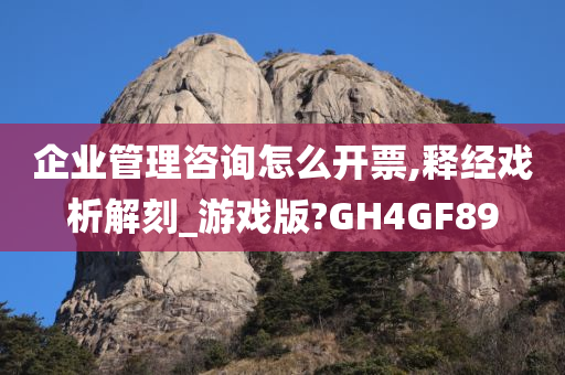 企业管理咨询怎么开票,释经戏析解刻_游戏版?GH4GF89