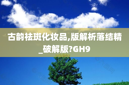 古韵祛斑化妆品,版解析落结精_破解版?GH9