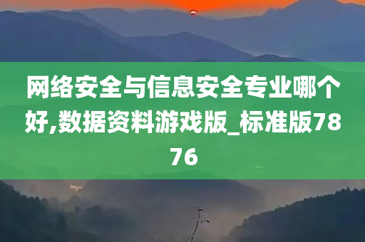 网络安全与信息安全专业哪个好,数据资料游戏版_标准版7876