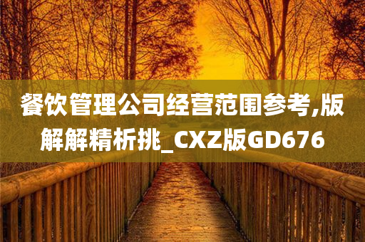 餐饮管理公司经营范围参考,版解解精析挑_CXZ版GD676