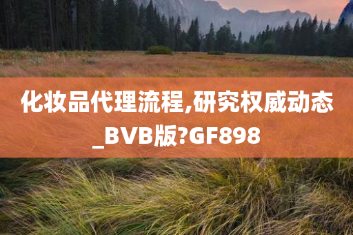 化妆品代理流程,研究权威动态_BVB版?GF898