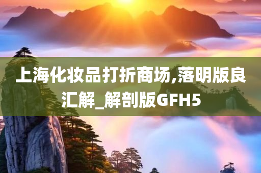 上海化妆品打折商场,落明版良汇解_解剖版GFH5