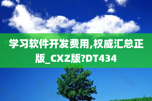 学习软件开发费用,权威汇总正版_CXZ版?DT434