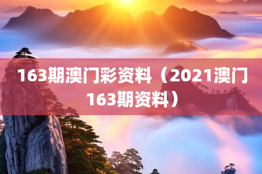 163期澳门彩资料（2021澳门163期资料）