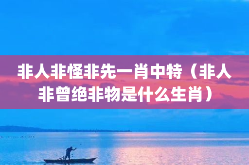 非人非怪非先一肖中特（非人非曾绝非物是什么生肖）