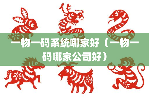 一物一码系统哪家好（一物一码哪家公司好）