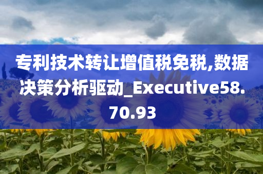 专利技术转让增值税免税,数据决策分析驱动_Executive58.70.93