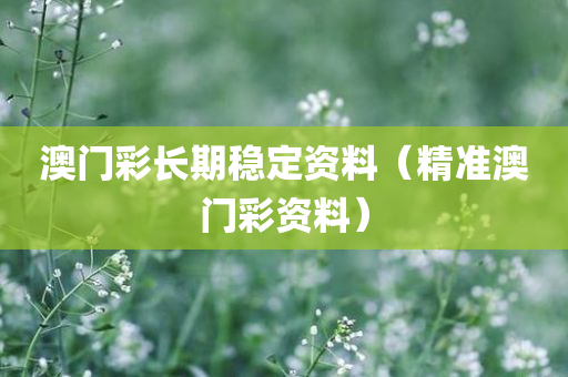 澳门彩长期稳定资料（精准澳门彩资料）