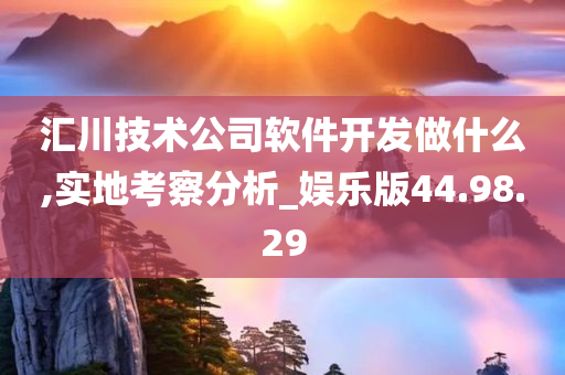 汇川技术公司软件开发做什么,实地考察分析_娱乐版44.98.29