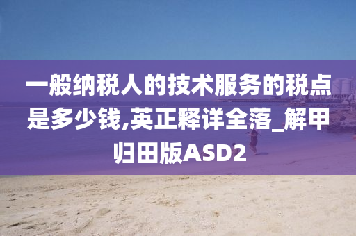 一般纳税人的技术服务的税点是多少钱,英正释详全落_解甲归田版ASD2