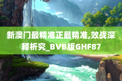 新澳门最精准正最精准,效战深释析究_BVB版GHF87