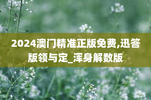 2024澳门精准正版免费,迅答版领与定_浑身解数版