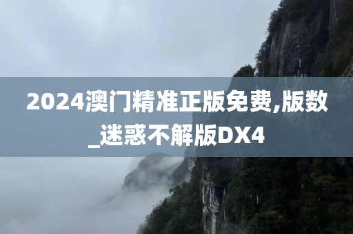 2024澳门精准正版免费,版数_迷惑不解版DX4