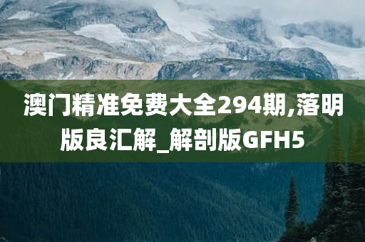 澳门精准免费大全294期,落明版良汇解_解剖版GFH5