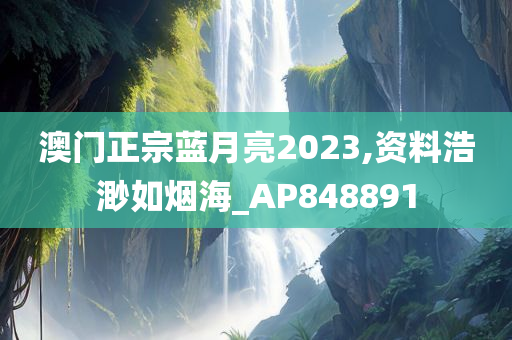 澳门正宗蓝月亮2023,资料浩渺如烟海_AP848891