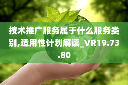 技术推广服务属于什么服务类别,适用性计划解读_VR19.73.80