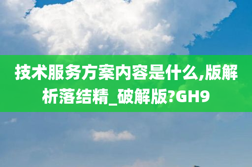 技术服务方案内容是什么,版解析落结精_破解版?GH9