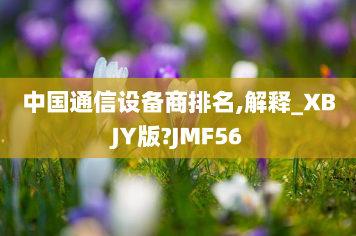 中国通信设备商排名,解释_XBJY版?JMF56