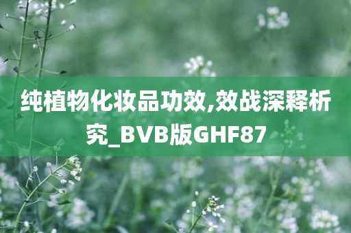 纯植物化妆品功效,效战深释析究_BVB版GHF87