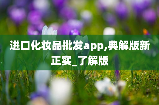 进口化妆品批发app,典解版新正实_了解版