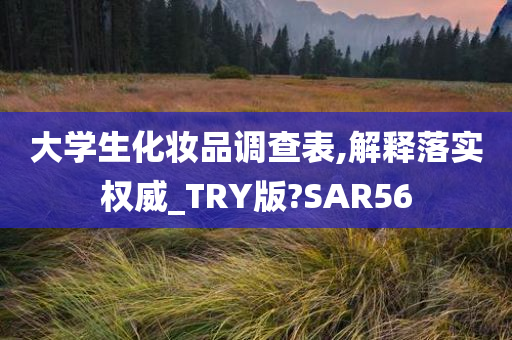 大学生化妆品调查表,解释落实权威_TRY版?SAR56