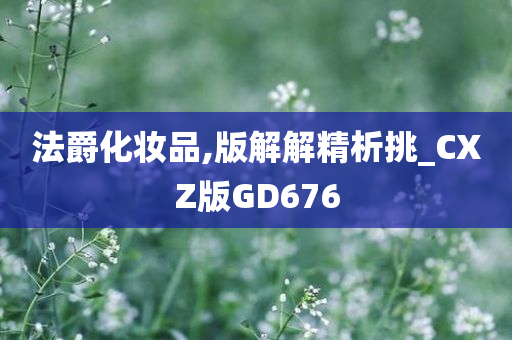 法爵化妆品,版解解精析挑_CXZ版GD676