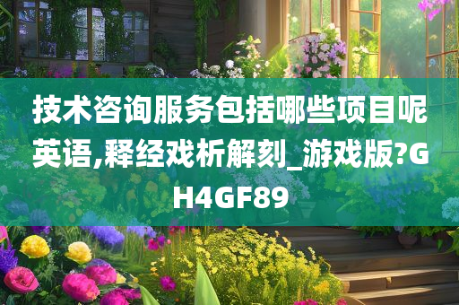 技术咨询服务包括哪些项目呢英语,释经戏析解刻_游戏版?GH4GF89