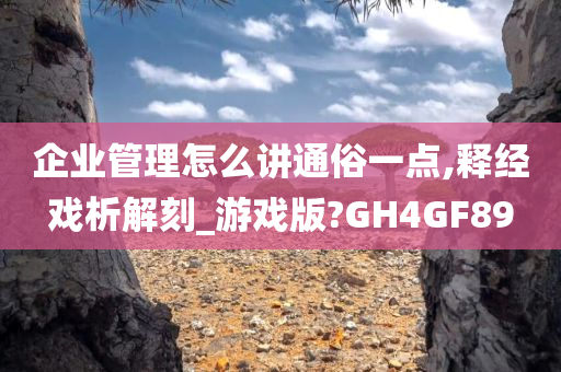 企业管理怎么讲通俗一点,释经戏析解刻_游戏版?GH4GF89